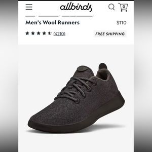 Allbirds mens wool sneakers size 10
